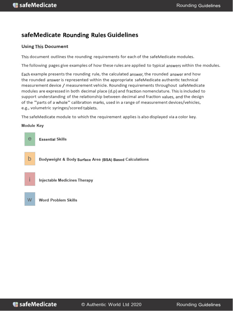 SafeMedicate Rounding Guidelines | PDF | Significant Figures ...