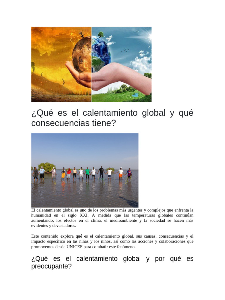 Qué Es El Calentamiento Global y Qué Consecuencias Tiene | PDF | Cambio ...
