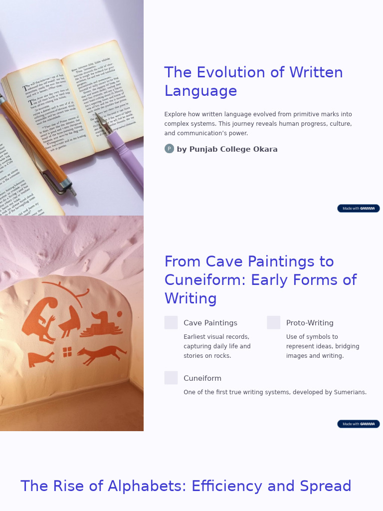 Evolution of Written Language Explained | PDF | Writing | Calligraphy
