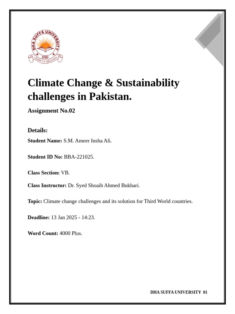 Climate Change Challenges in Pakistan | PDF | Climate Change | Climate ...