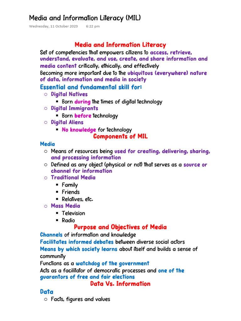 Understanding Media and Information Literacy | PDF | Defamation | Mass ...