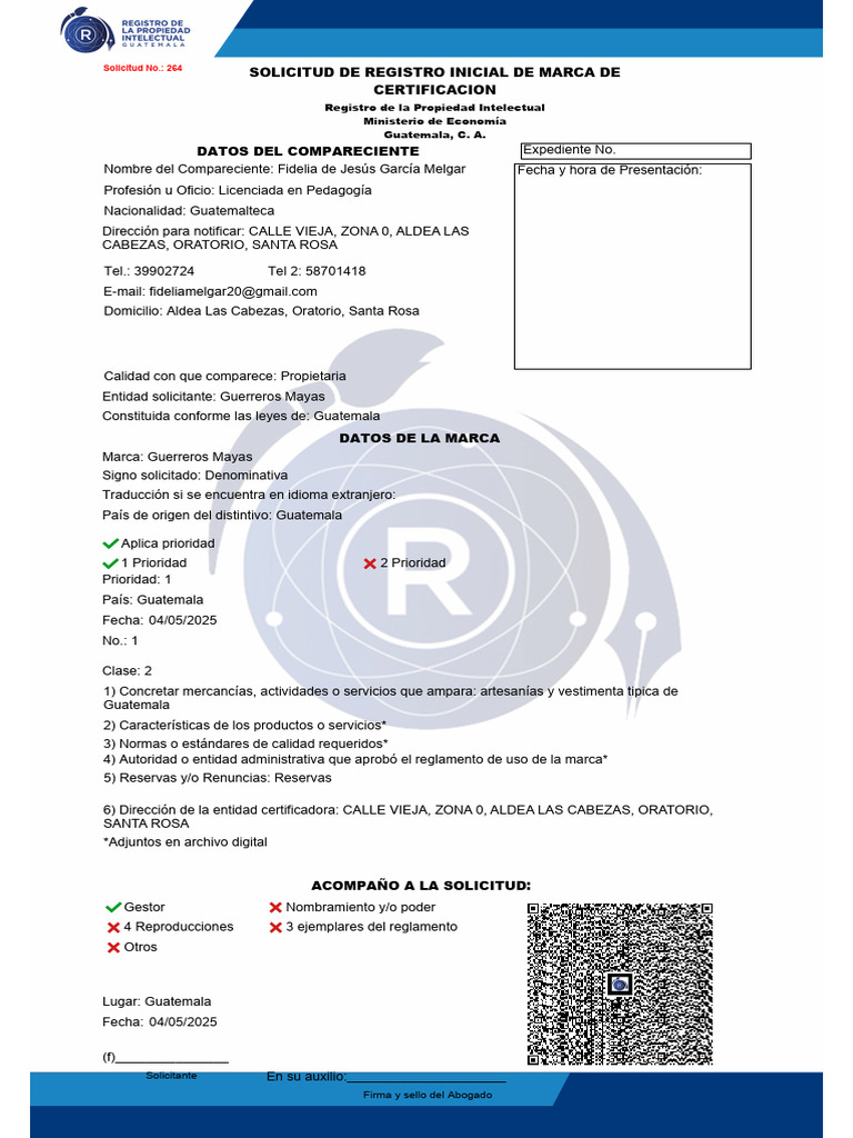 Solicitud de Marca Guerreros Mayas | PDF