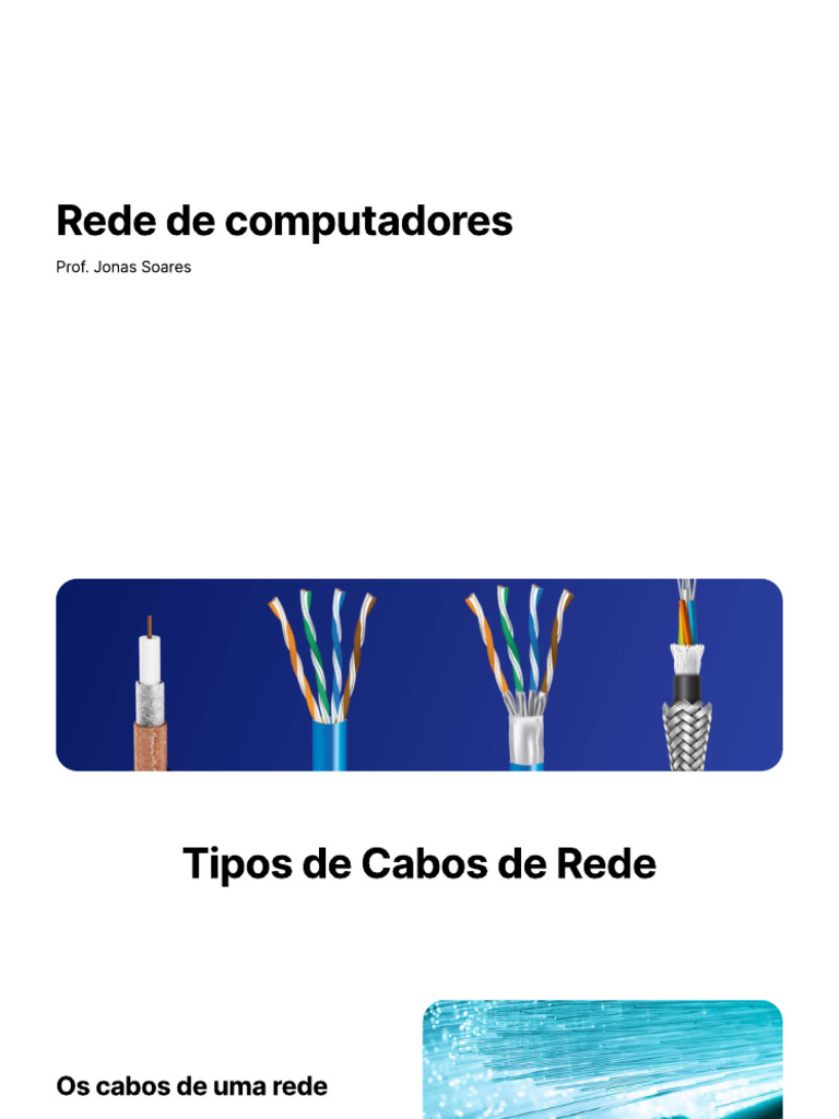 Tipos de Cabos de Rede de Computadores | PDF | Rede de computadores ...