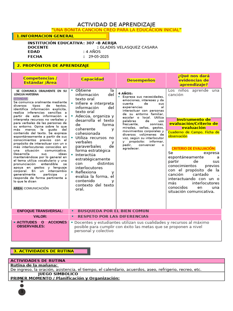 Sesion 29 de Mayo Del 2025 | PDF | Aprendizaje | Cognición