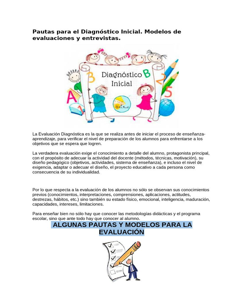 Pautas para El Diagnóstico Inicial Buscado Por Mi | PDF | Evaluación ...