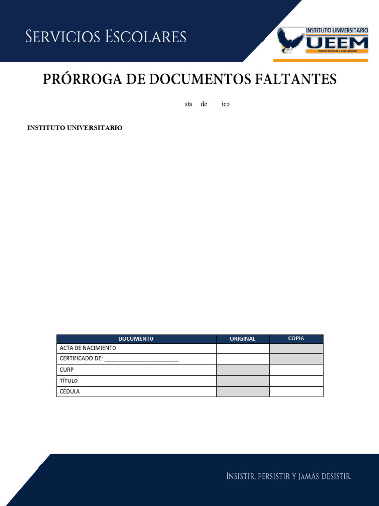 Formato Prorroga de Documentos | PDF