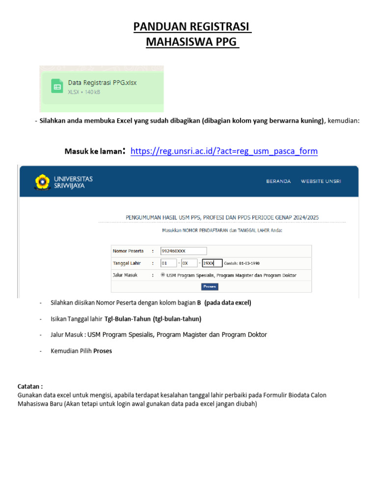 Panduan Registrasi Nim | PDF