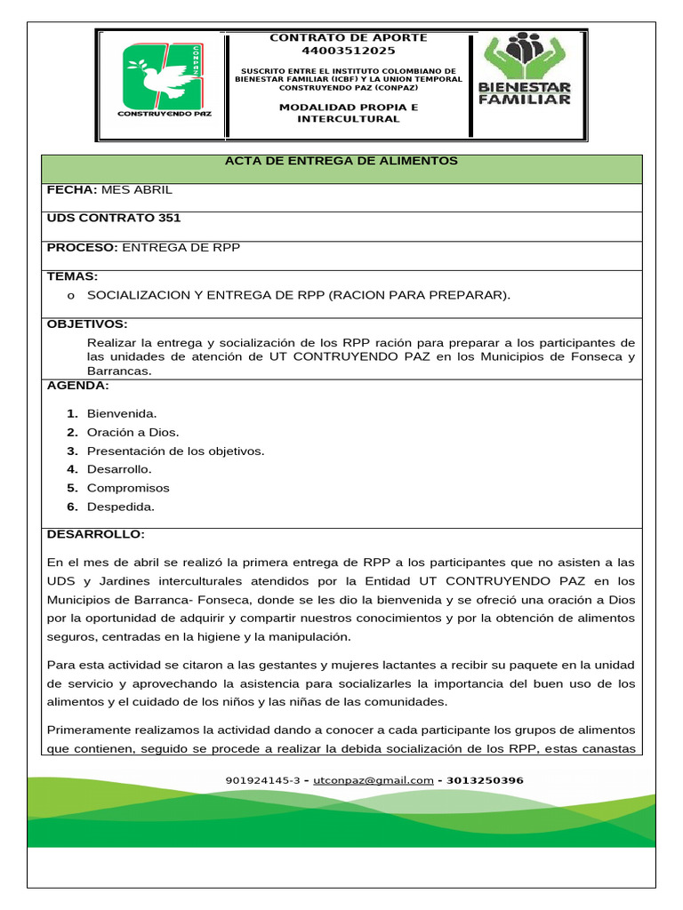 Acta de RPP Mayo | PDF