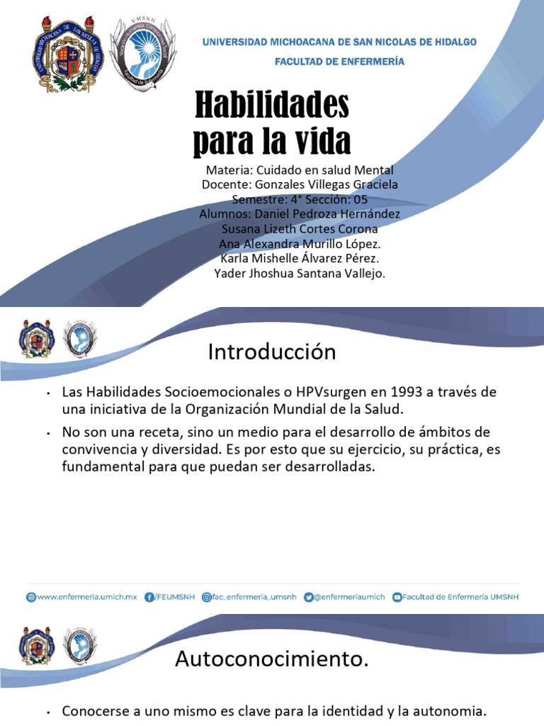 Habilidades para la Vida y Salud Mental | PDF | Las emociones | Aprendizaje