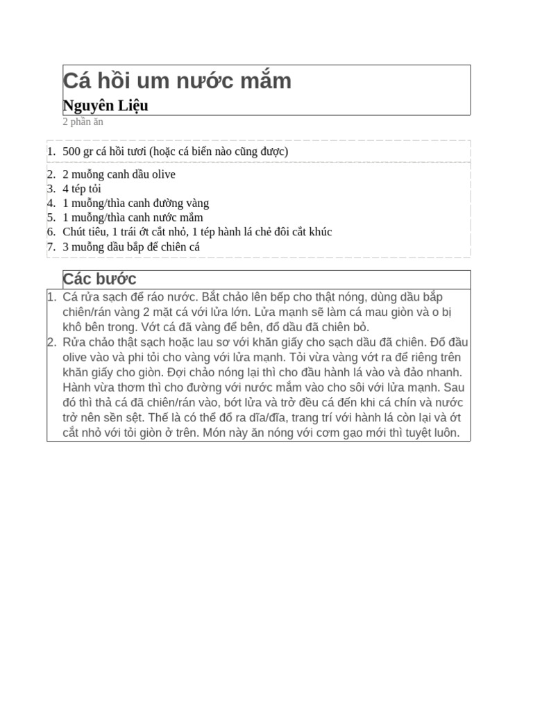 Cá hồi um nước mắm | PDF