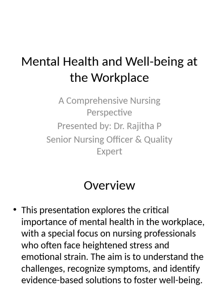 Comprehensive Mental Health Presentation Nursing | PDF | Mental Health ...