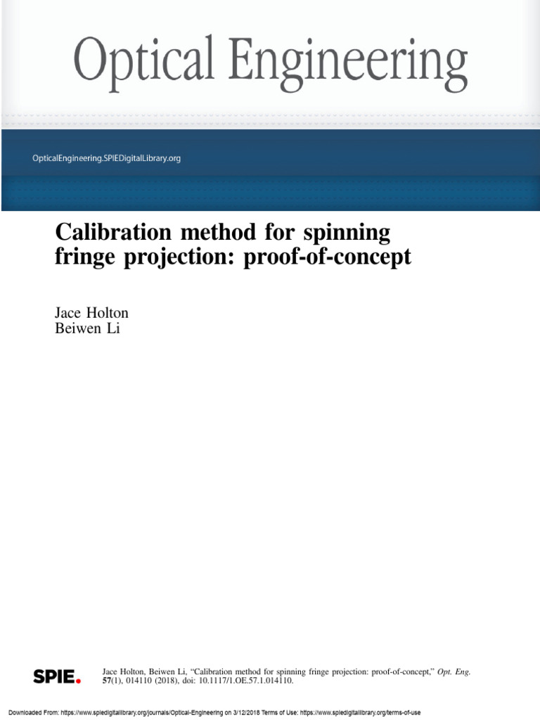 Calibration-Spinning Fringe Projection | PDF | Imaging