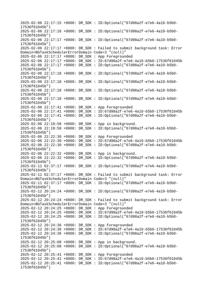 DR_SDK Background Task Errors | PDF