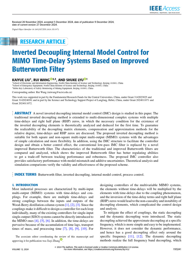 Inverted Decoupling IMC for MIMO Systems | PDF | Control Theory ...