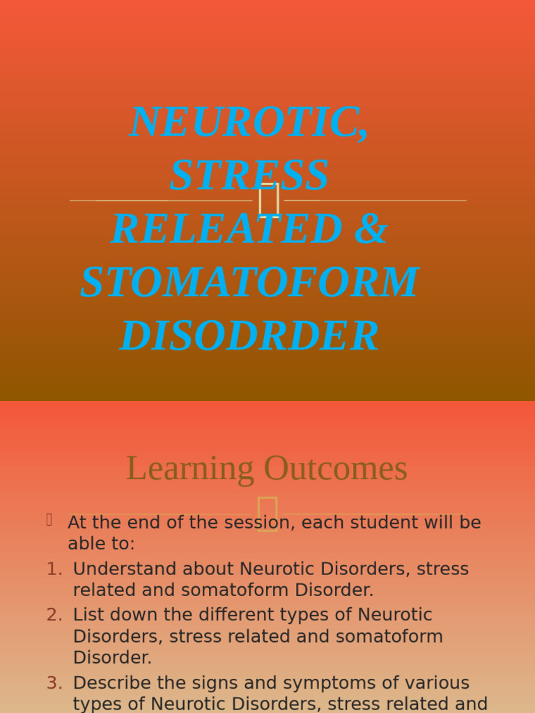 Neurotic and Stress-Related Disorders Guide | PDF | Phobia | Anxiety