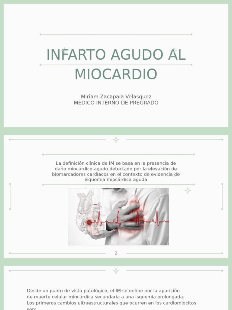 Infarto Agudo Al Miocardio | PDF | Infarto de miocardio | Isquemia