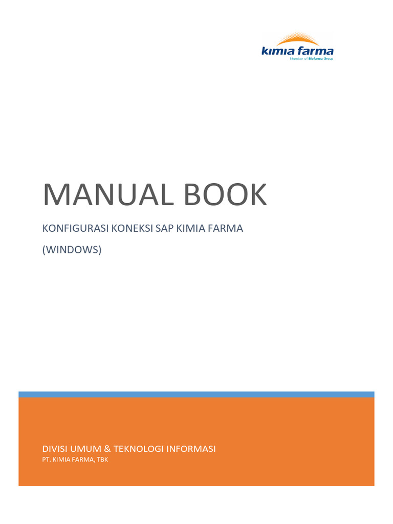 MANUAL BOOK - Konfigurasi Koneksi SAP KF (Windows) | PDF