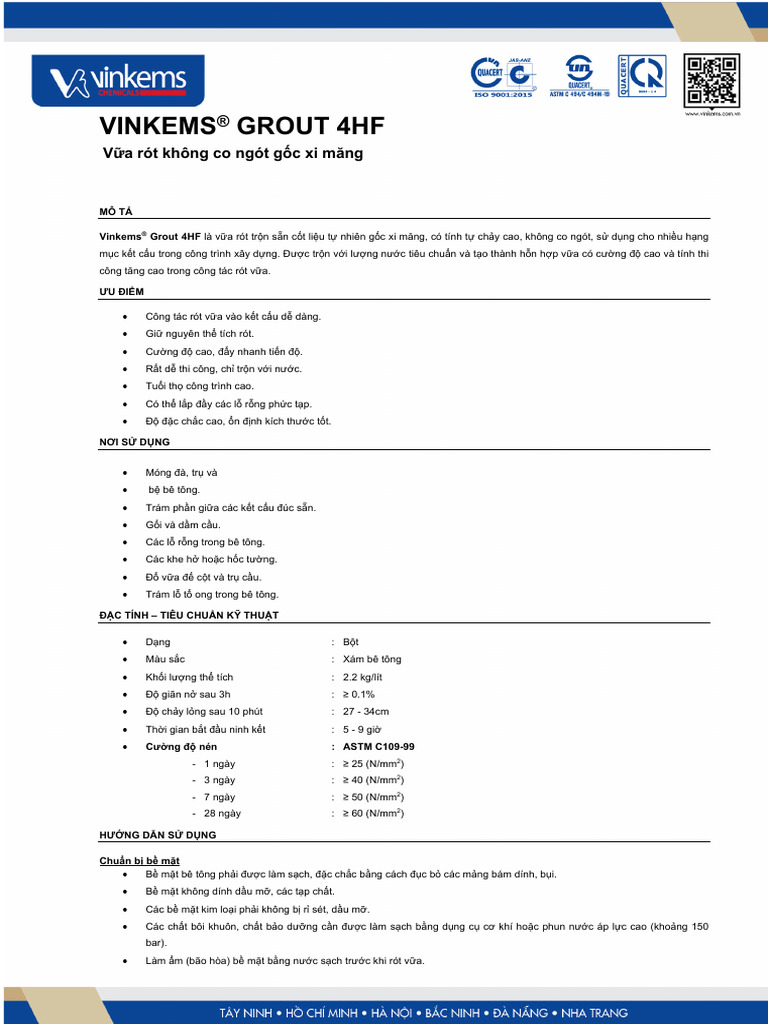 Vinkems® Grout 4HF | PDF