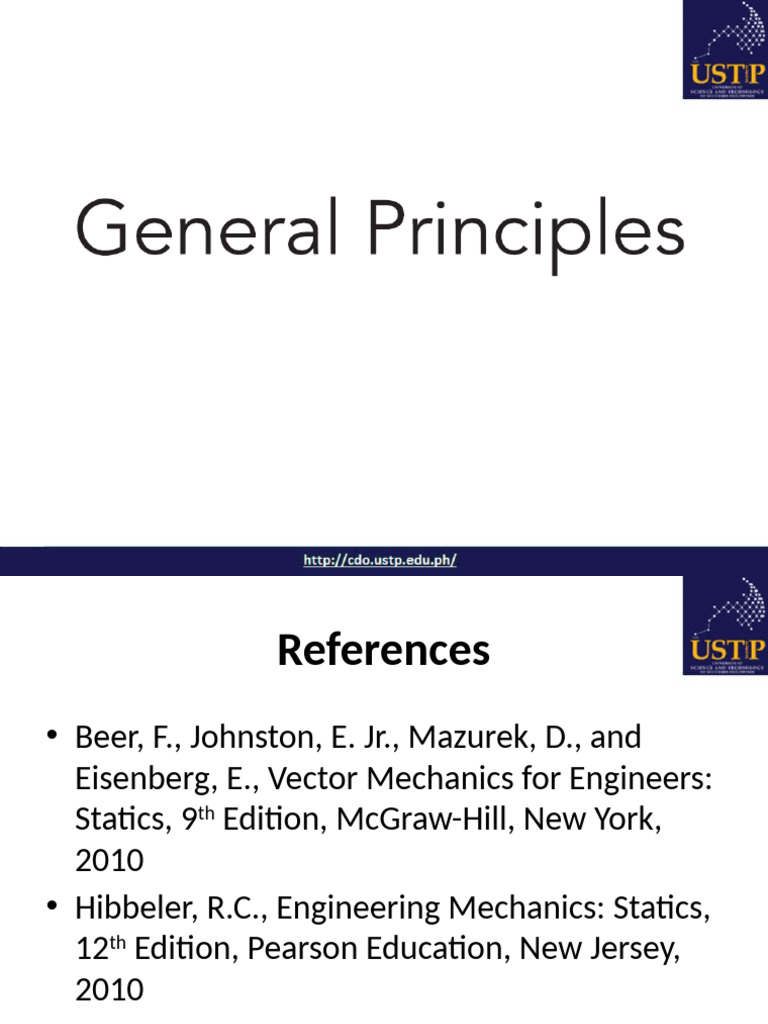 1 - General Priciples & Statics of Particles and Rigid Bodies | PDF