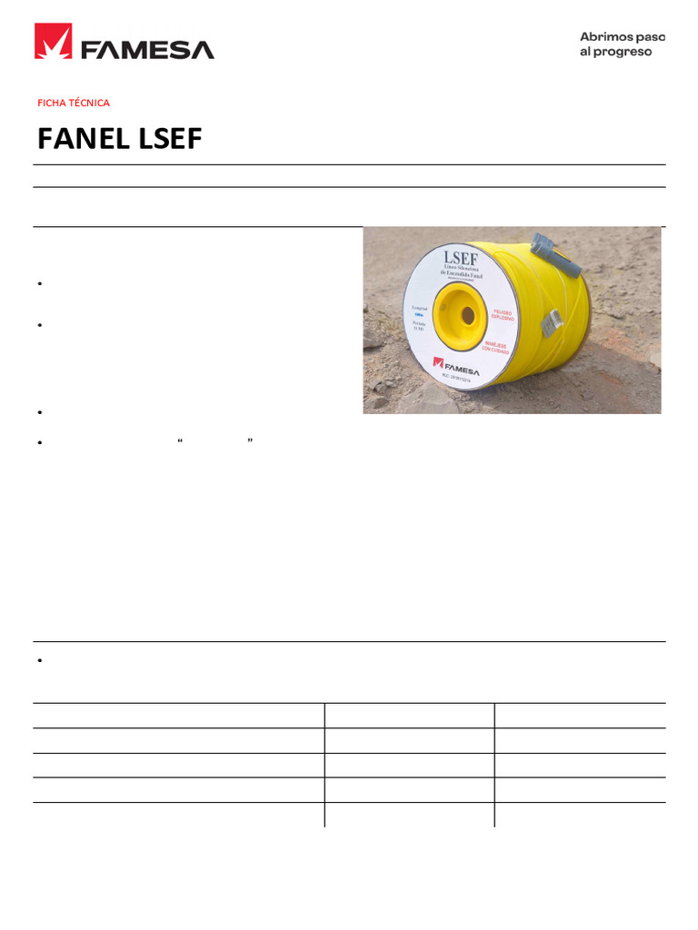 Ficha Técnica del Fanel LSEF | PDF