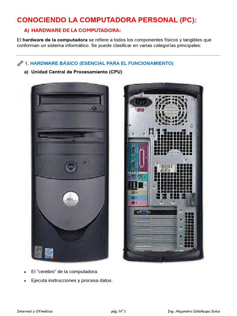 Hardware Esencial de Computadoras | PDF | Hardware de la computadora ...