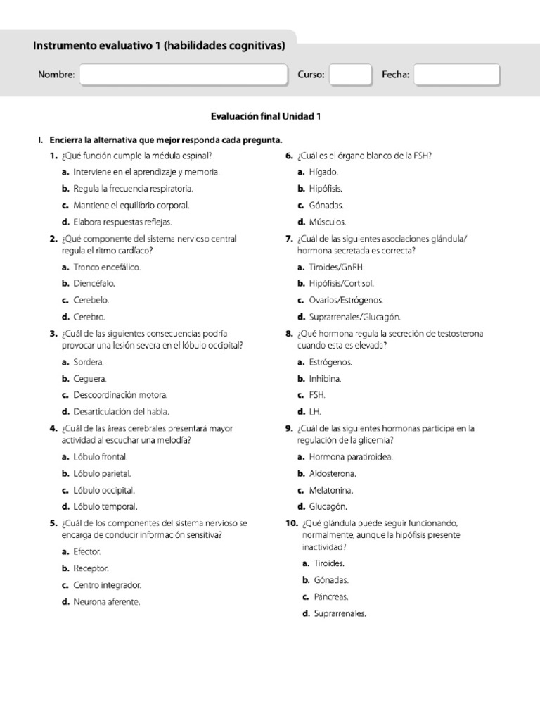 Evaluación Final Unidad 1 14 | PDF