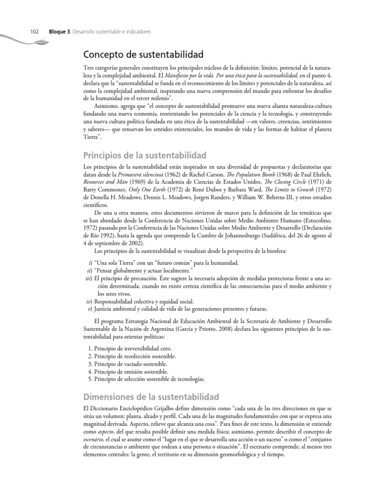 Principios y Dimensiones de la Sustentabilidad | PDF | Sustentabilidad ...