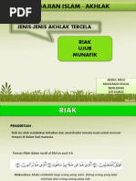 RIAK, UJUB, MUNAFIK