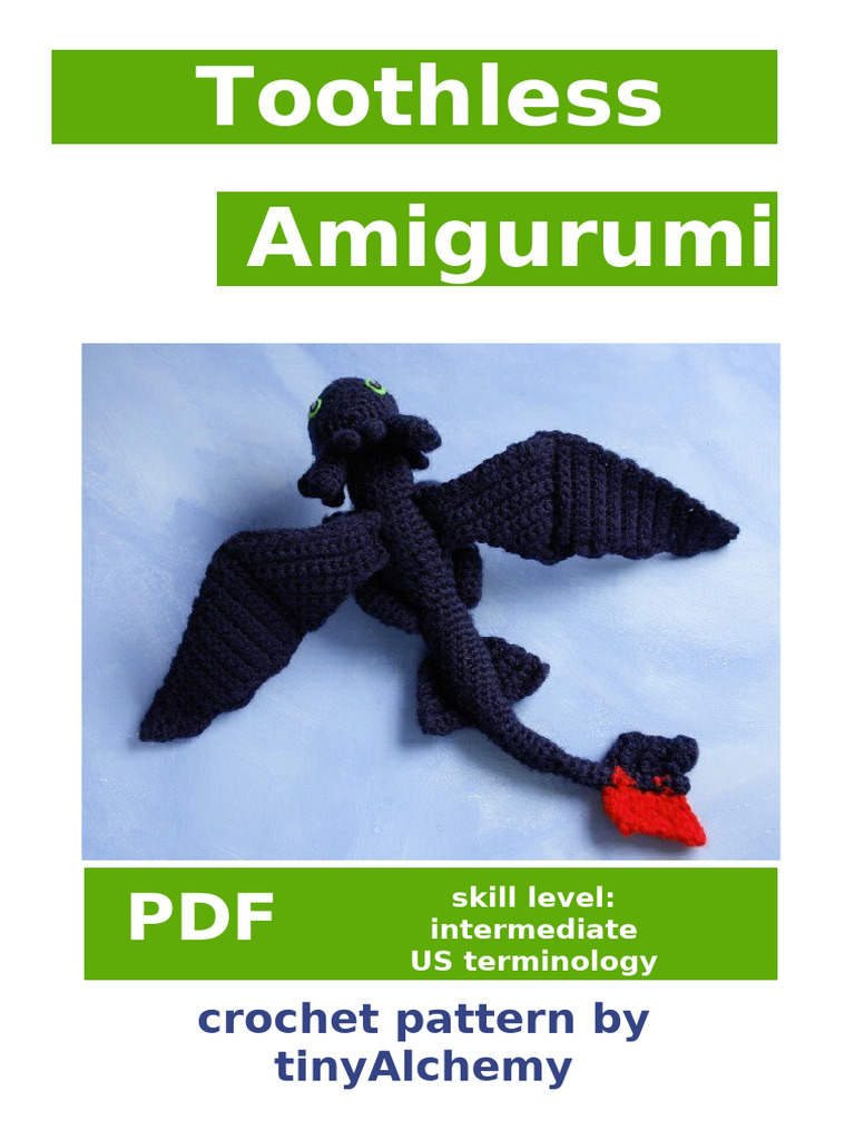 Toothless Amigurumi Crochet Pattern | PDF | Crochet | Crafts