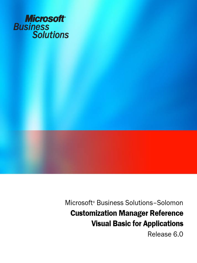 Solomon VBA Customization Guide | PDF | Visual Basic For Applications ...