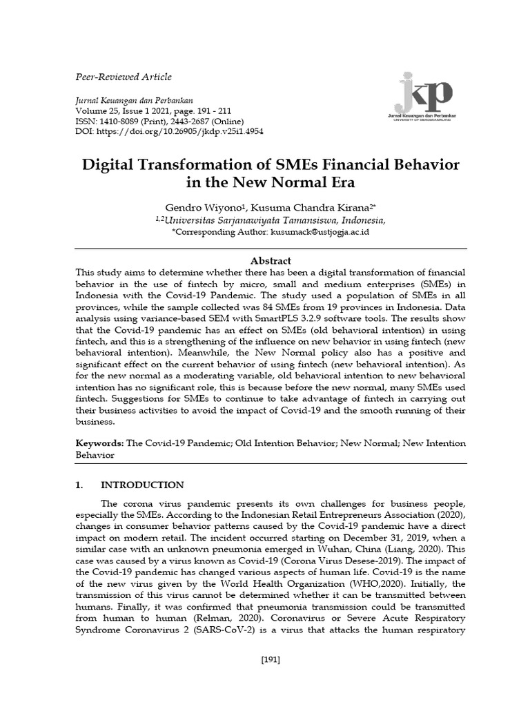 Digital Transformation of SMEs in Indonesia | PDF | Validity ...