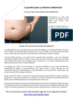 Que hacer para perder peso y volumen abdominal