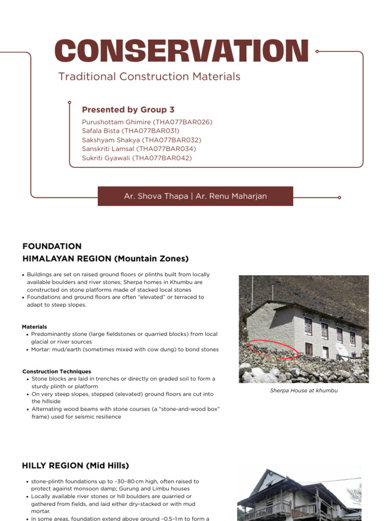 Traditional Construction in Nepal | PDF | Masonry | Roof