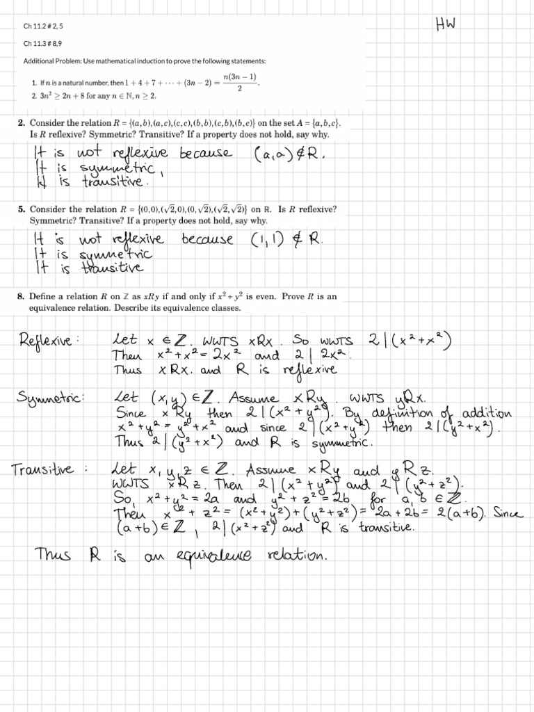 Homework From Foundations of Higher Maths | PDF