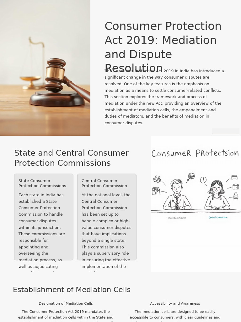 Consumer Protection Act 2019 Mediation and Dispute Resolution | PDF ...