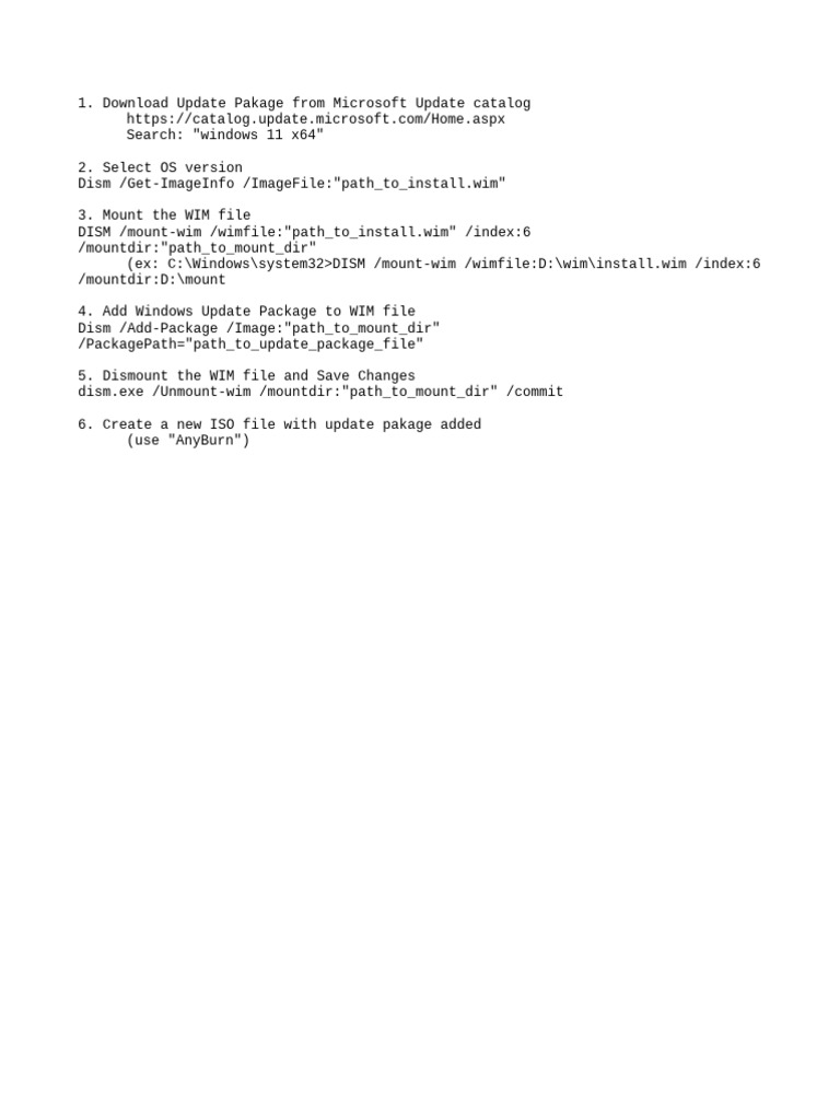 Add Windows Update Package To Windows 11 Image | PDF