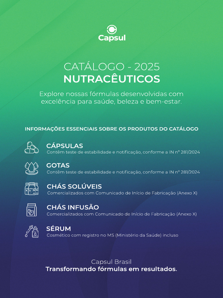 Catálogo Capsul Brasil 2025 | PDF | Vitamina | Compostos orgânicos