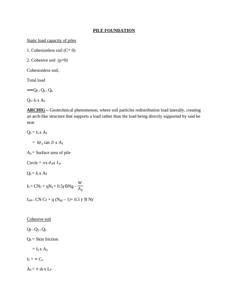 Pile Foundation Load Capacity Analysis | PDF | Materials Science ...