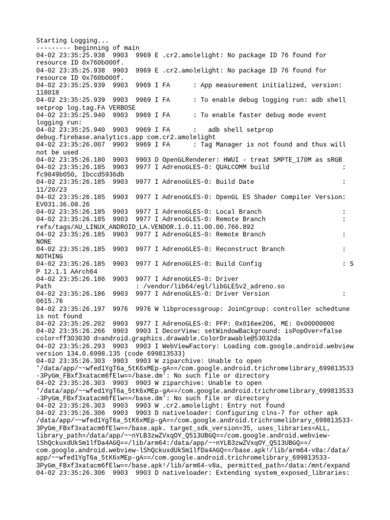 Android App Logging Debug Output | PDF | Operating System Families ...