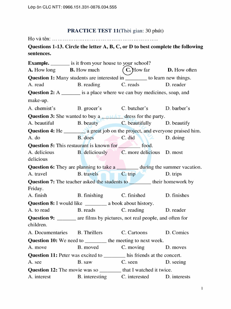 Test 11 | PDF
