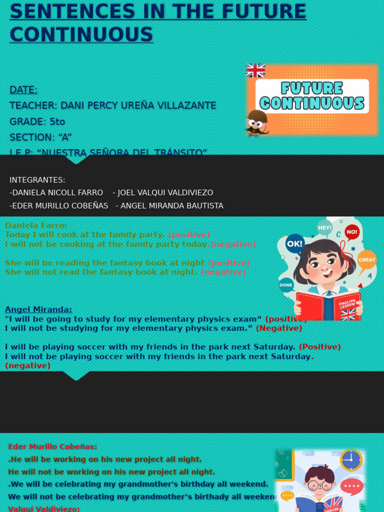Sentences in The Future Continuous - Inglés | PDF