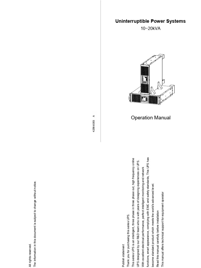 10-20kVA UPS Operation Manual | PDF | Power Inverter | Electrical ...