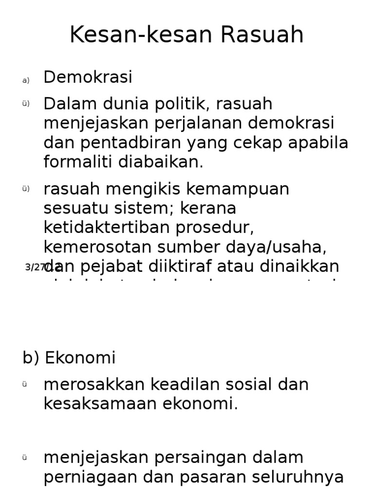 Kesan-Kesan Rasuah | PDF
