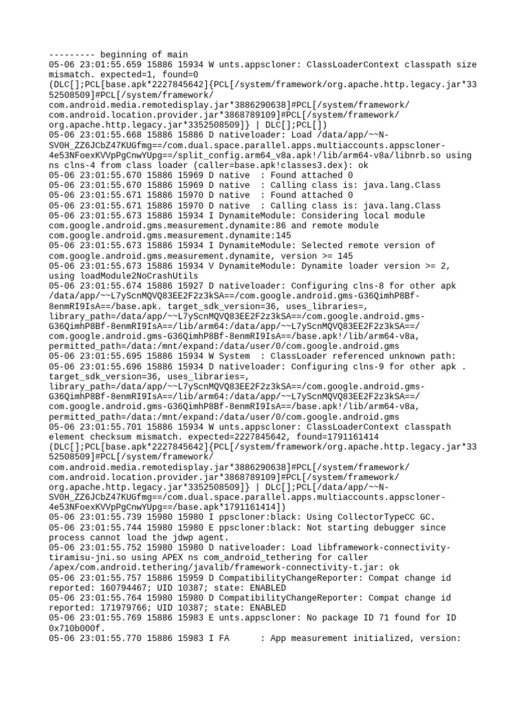 Apps Cloner Log Analysis and Errors | PDF | Operating System Technology ...