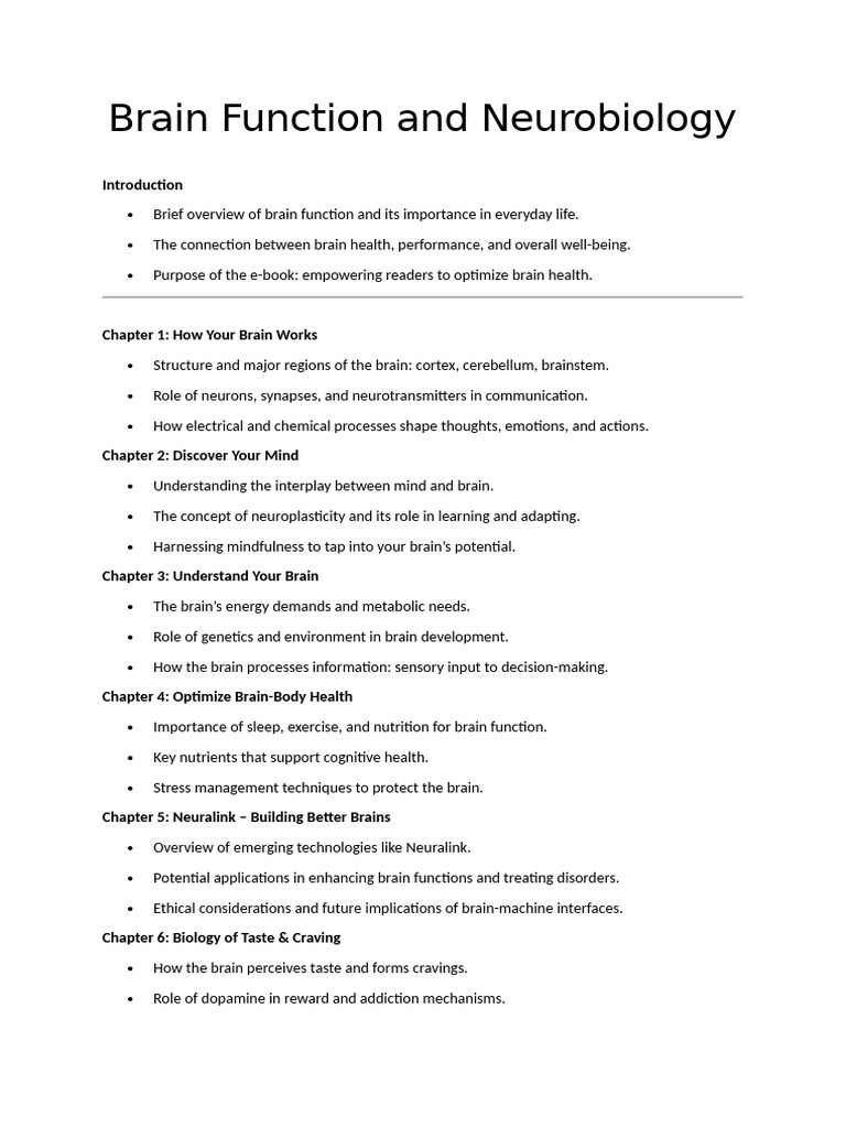 Optimize Your Brain Health Guide | PDF | Taste | Brain