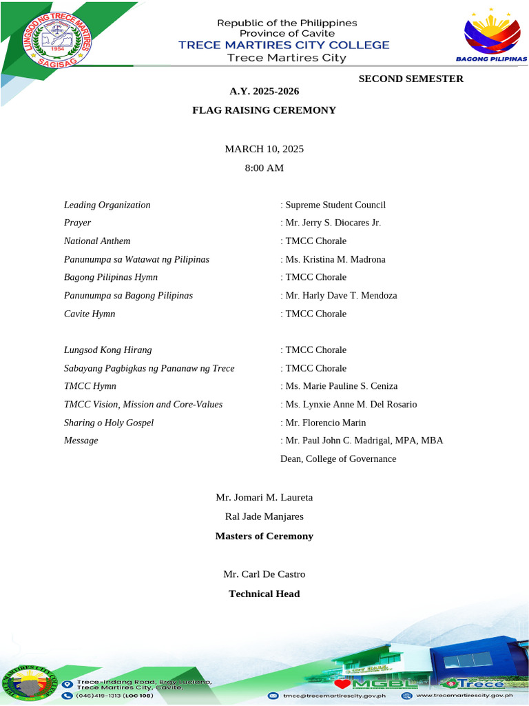 Flag Raising Ceremony Files | PDF | Philippines
