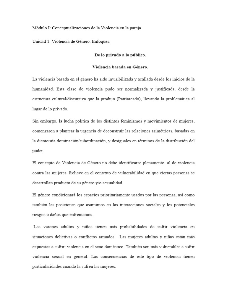 Violencia de Género: Conceptos y Enfoques | PDF | La violencia contra ...