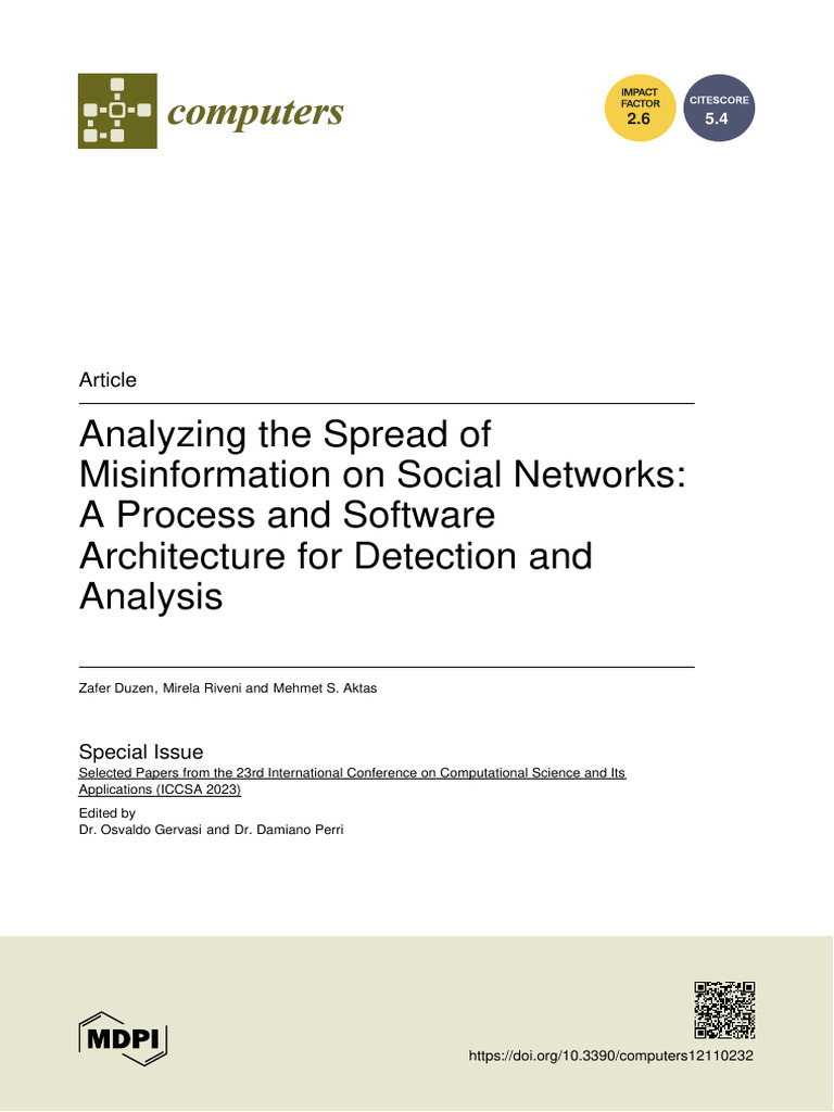 Computers 12 00232 With Cover | PDF | Machine Learning | Social Network