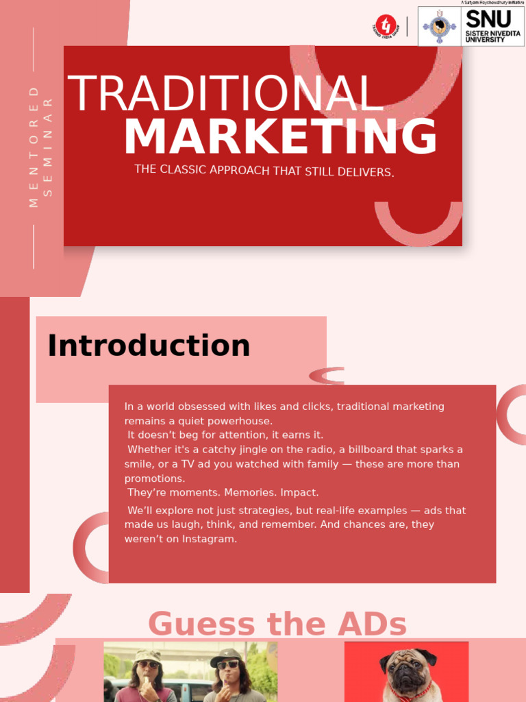 Mentored Seminar Traditionalmarketing | PDF | Advertising | Promotion ...