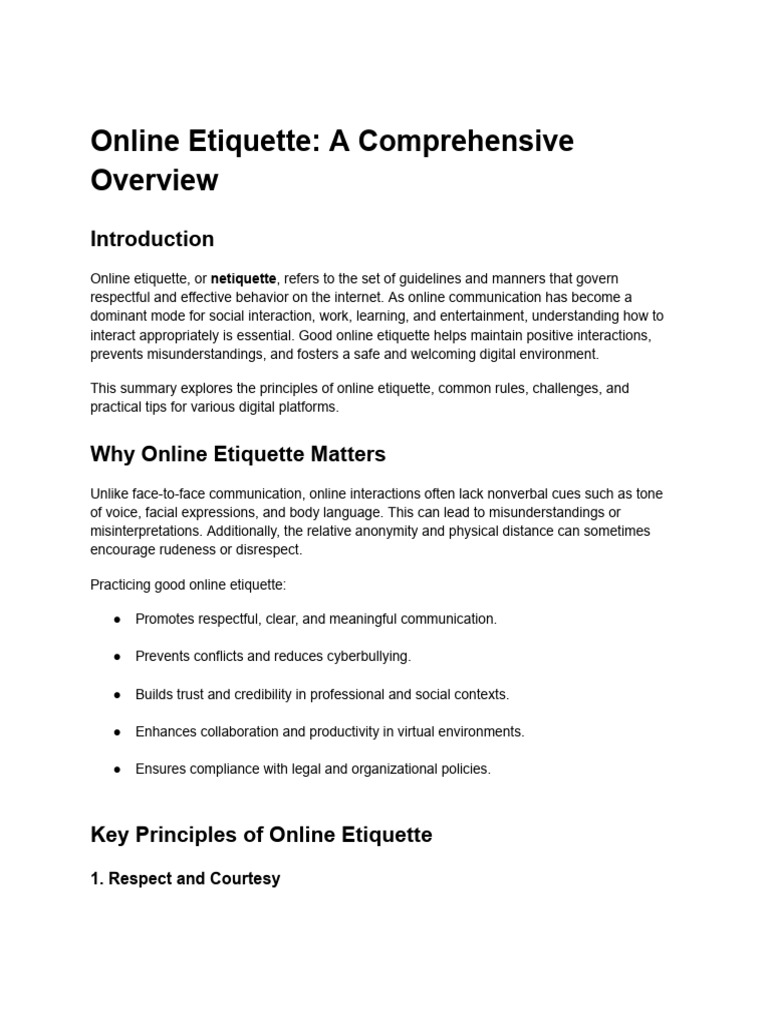 Mastering Online Etiquette Essentials | PDF | Internet Forum ...